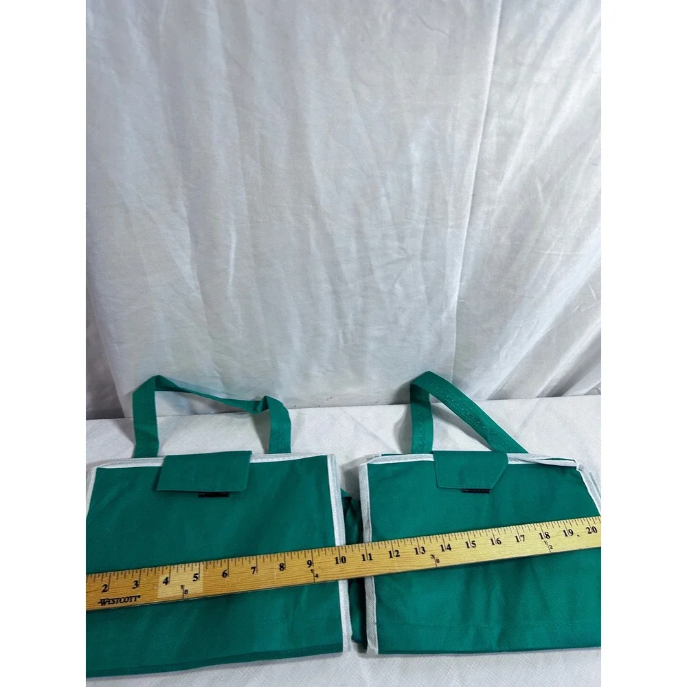 Grab Bag Reusable Shopping Bag 2pc Set Green Cart Clip Totes Women